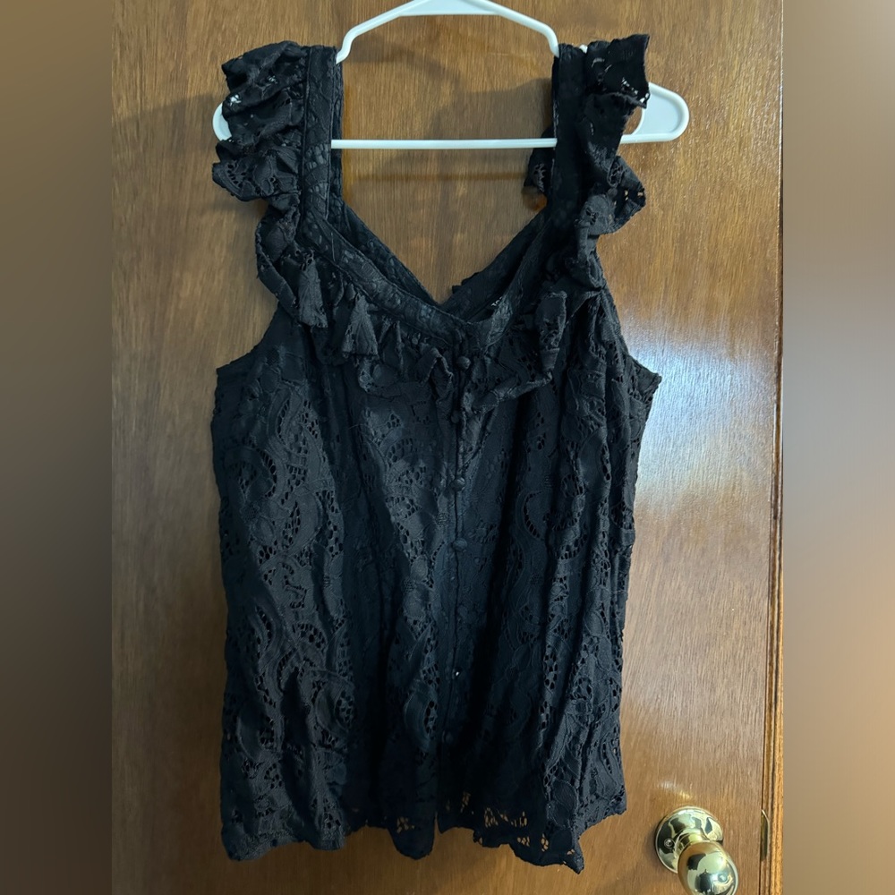 Black Lacy Torrid Tank Top Size 1